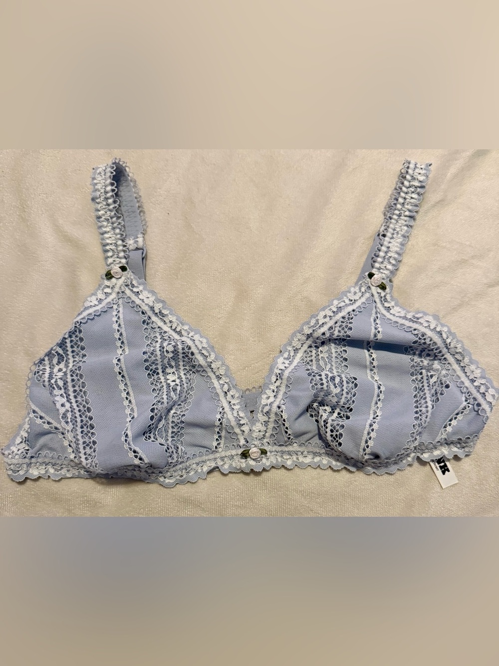 Victoria's Secret Light Blue Lace-Trim Bralette